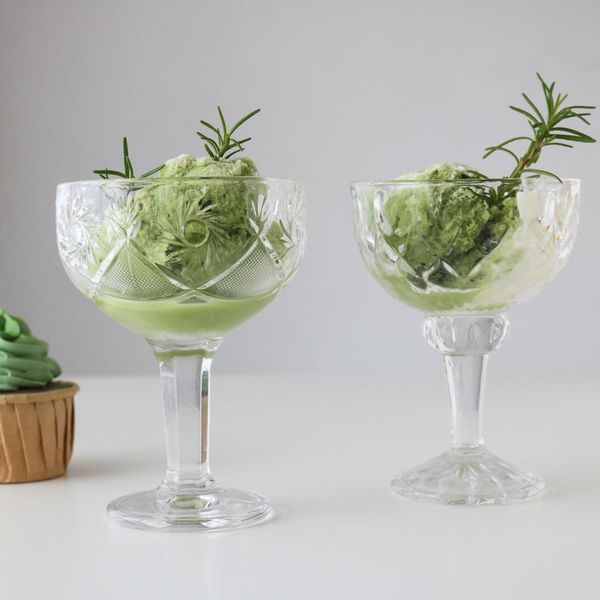 

wine glasses arrival vintage pearl relief glass/crystal glass/ice cream cup