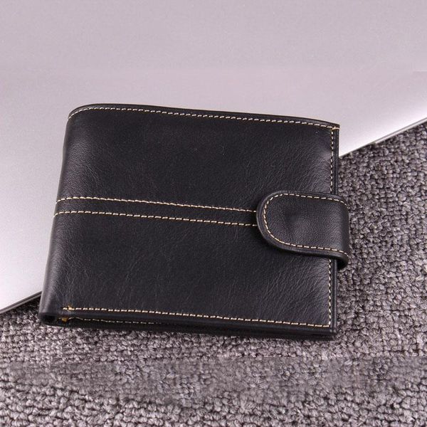 

wallets men's genuine leather short purse man small card holder vintage for male coin pocket wallet, Red;black