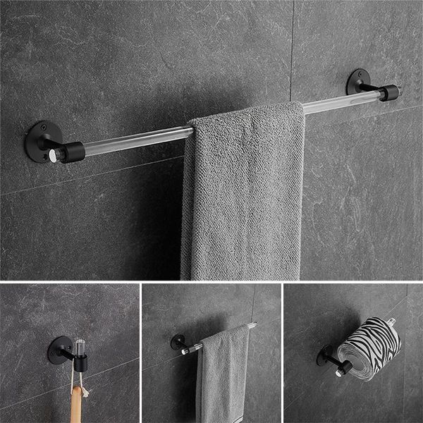 

bath accessory set bathroom accessories black brass and acrylic towel hanger paper holder ring robe hooks bar hardware