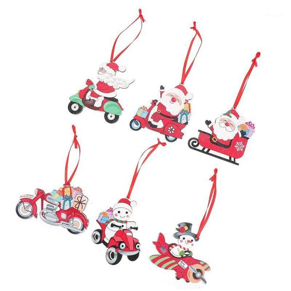 

christmas decorations 6pcs theme wooden pendants festival xmas home ornaments