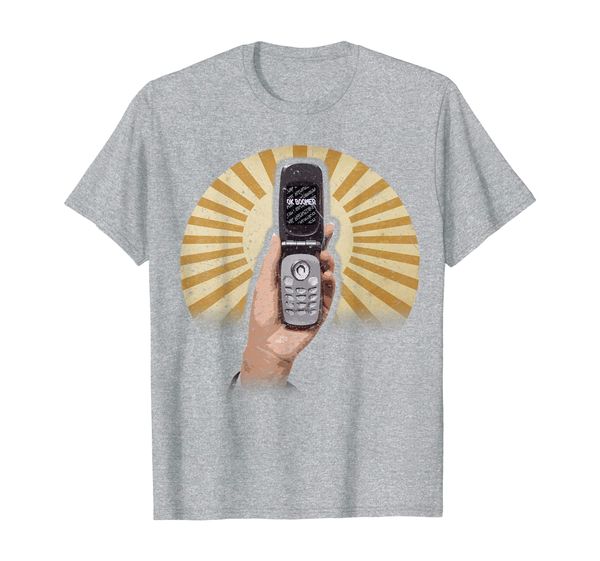 

distressed generation z meme | funny flip phone | ok boomer t-shirt, White;black