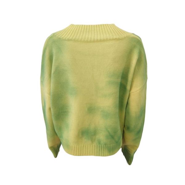 

women's jackets women cropped shirt knitting cardigan blouses party long sleeve autumn slim paper clip button decor tie dye printed clo, Black;brown