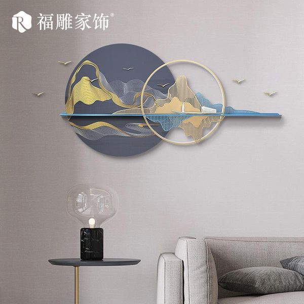 

decorative objects & figurines chinese style fresco light luxury three-dimensional relief living room painting circular frameless