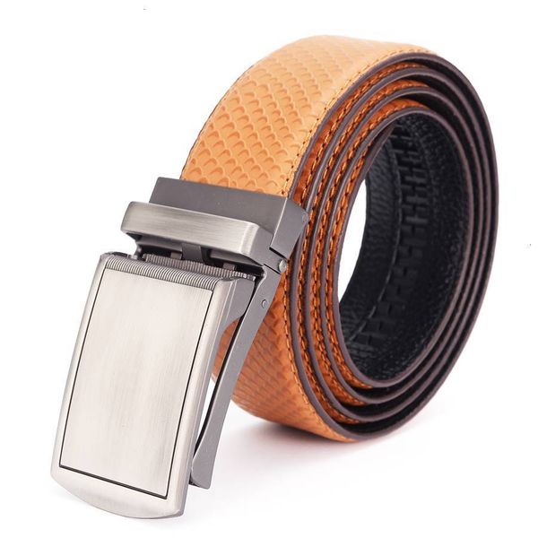 

automatic buckle belt new leather belt for men men's leather ratchet with automatic buckle for men simple and classic, Black;brown