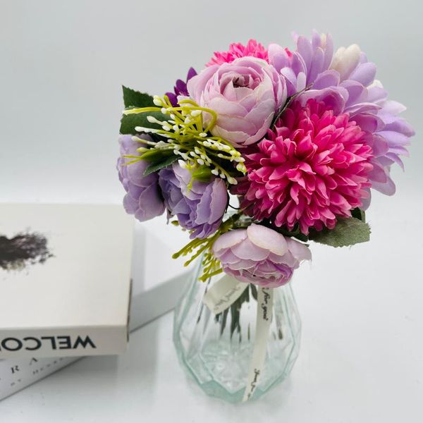 

pink silk peony artificial flowers rose wedding home big bouquet diy hydrangea decoration indoor craft fake flower