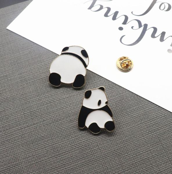 

whole 12 pcs/ lot metal enamel panda brooch pin, Gray