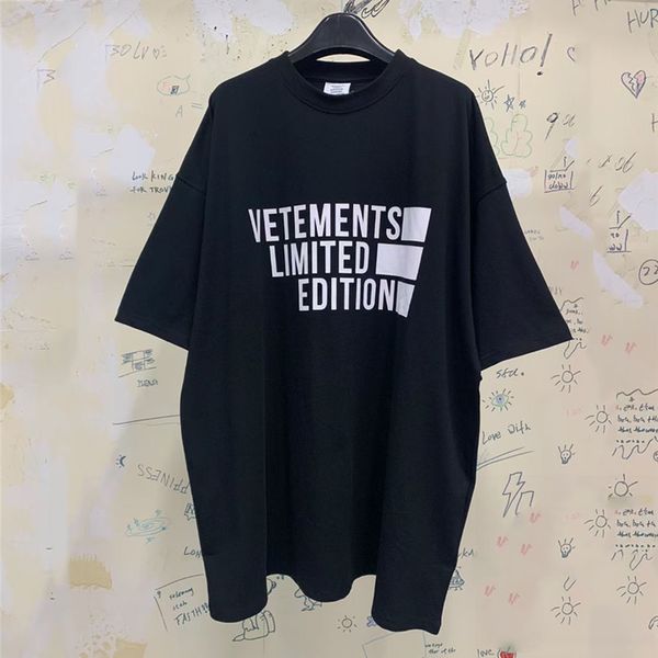 

2021 new 2021ss big tee men women limited edition graphic print vetements t-shirt vtm collar tag penc, White;black