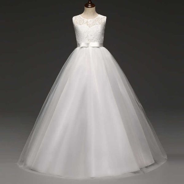 Blumenmädchenkleid Brautjungfernkleider für Kinder Hochzeit Partykleid Elegantes Spitzenprinzessinkleid Erstkommunionkleider für Mädchen Q0716