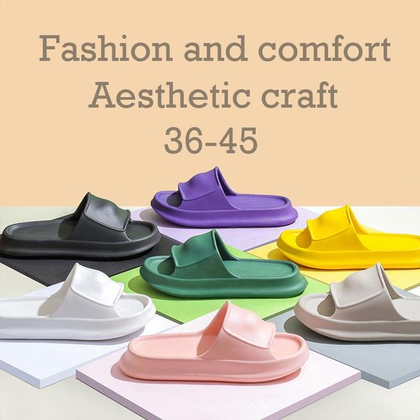 

slippers women fashion summer non-slip sandals shoes beach slides high heels shower slipper soft sole men ladies bathroom 36-45, Black