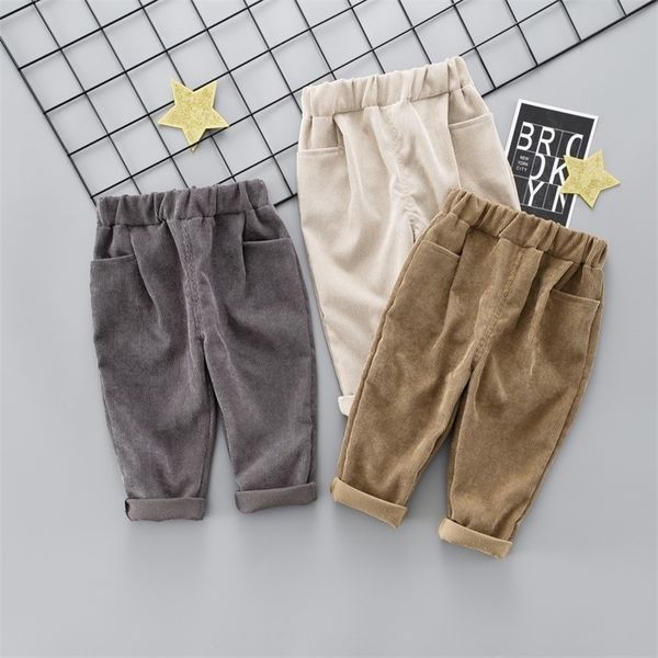 2021 crianças corduroy crianças primavera outono roupas meninas calças para meninos bebê toddler calças de menino com nervuras 210306