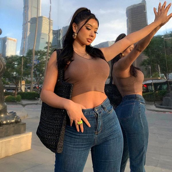 

women's tanks & camis 4-color european and american style belt chest pad high elastic i-shaped bag with milk leisure sports vest short, White