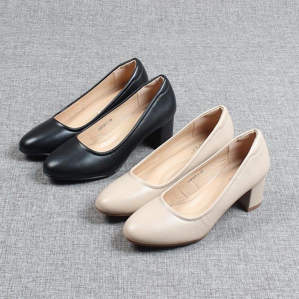 

dress shoes shallow mouth round toe woman sandals ladies beige high heels lace-up 2021 slip on formal african 12cm block gold la, Black