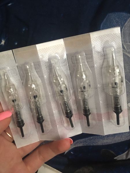 

boermeize 10pcs tattoo needles permanent makeup cartridge for electric machine pen eyebrow lip 1r/3r/5r/7r/9r