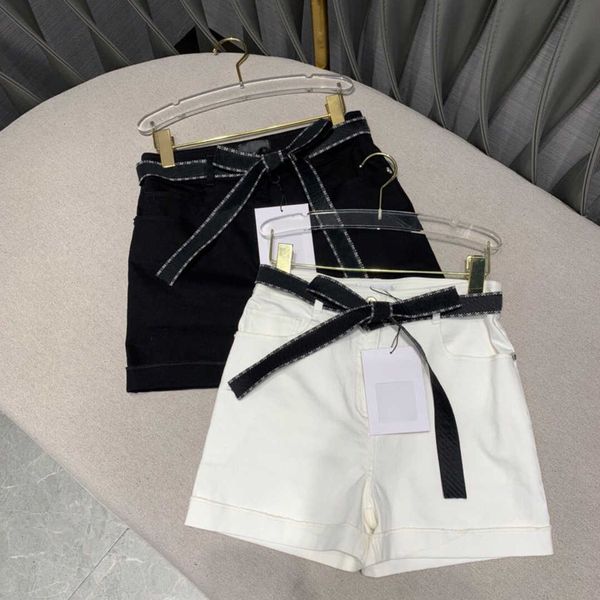 

women's shorts will see solid cotton shorts with lace belts up women's high-end clothes uunu, White;black