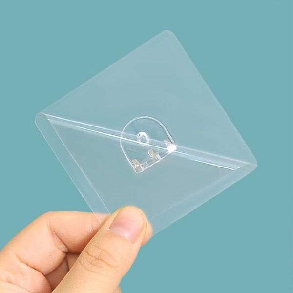 

hooks & rails 4pcs home removable clapboard sticker seamless pvc portable self adhesive punch wardrobe layering right angle wall mounte