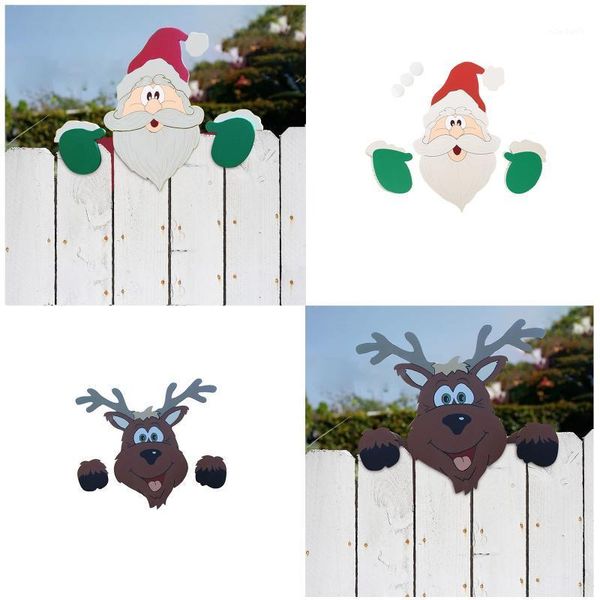 

christmas decorations garden ornaments fence charming home decor peeks at santa's elk suitable for parking