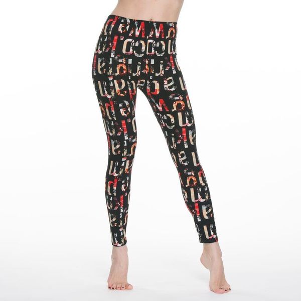 

women's leggings women print flower plus size plaid thin nine pants fashion clothing trousers, Black