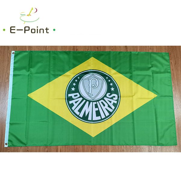 Flagge Brasiliens Sociedade Esportiva Palmeiras FC, 3 x 5 Fuß (90 cm x 150 cm), Polyester-Flaggen, Banner-Dekoration, fliegende Hausgarten-Flagge, festliche Geschenke