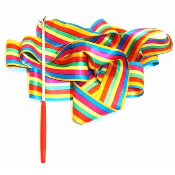 

rhythmic colorful gym ribbons art gymnastic dance silk ballet streamer twirling rod stick training professional rainb jllrox