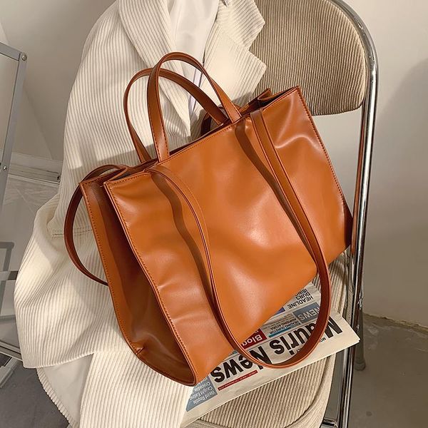

2021 solid color shoulder bag women hand bag ladies pu leather women's office big tote lady high capacity handbags and purses