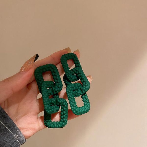 

stud fashion trendy dangle white acrylic chain earrings, Golden;silver