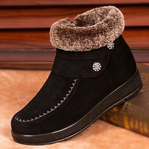 

boots women's shoes winter women warm fur plush lady casual fashion platform ladies sneakers snow, Black
