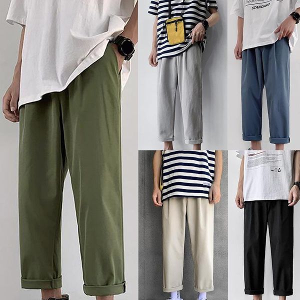 

men's pants winter men corduroy streetwear joggers solid 2021 drawstring vintage loose trousers casual long, Black