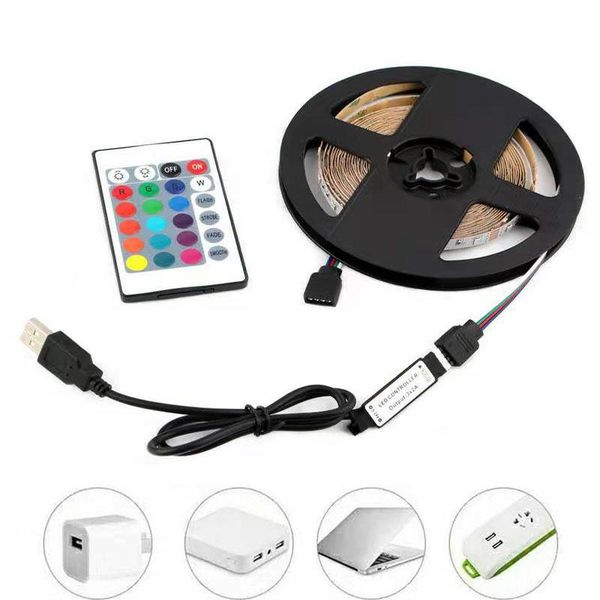 

led strip light flexible lamp 1m 2m 3m 4m 5m tape diode smd 2835 dc5v desk screen tv background lighting usb cable 3 key control