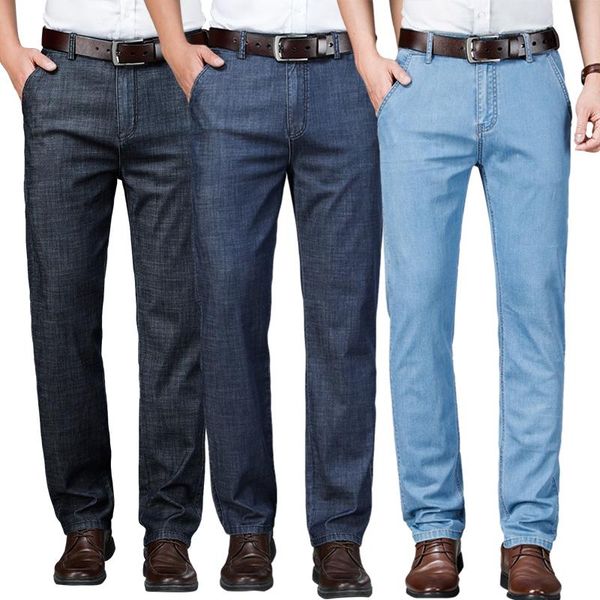 

men's jeans 4 colors spring summer high elastic mens, Blue