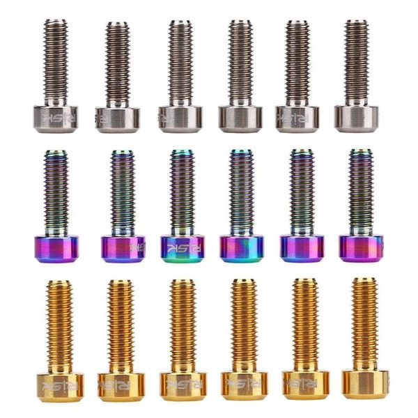 

bike handlebars &components stem bolts 3 colors 6pcs/set m5*16mm titanium alloy fixed for mountain bicycle