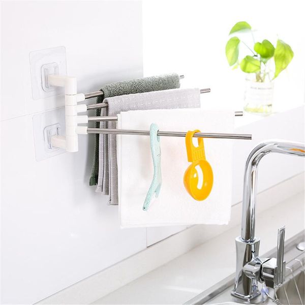 

towel racks rack 4 in 1 rotate punch kitchen multifunction bathroom hanger organizer accessories