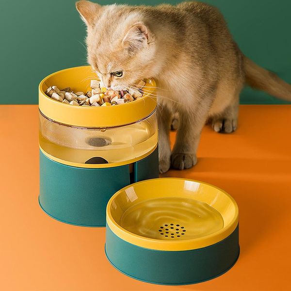 

cat bowls & feeders the one-piece automatic feeder pet bowl enlarge neck protection water and food dual-purpose dog catfeeder