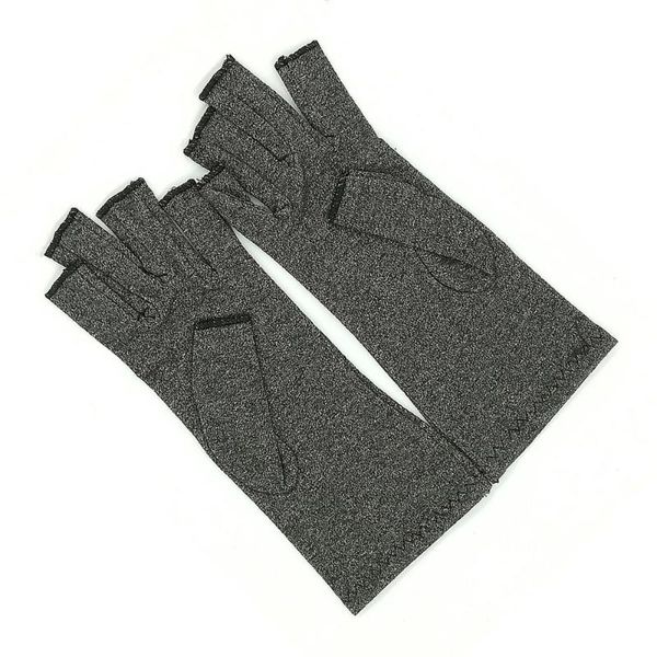 

wrist support one pair men arthritis open finger gloves size, Black;red