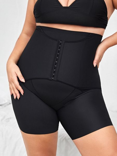 

plus high waisted shapewear shorts 55io#, Black;white