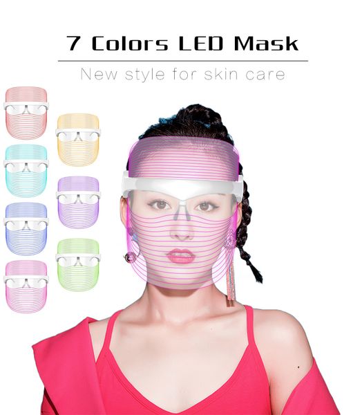 

7 colors led beauty mask instrument spa pn therapy anti-acne wrinkle removal skin rejuvenation for face masks care lift tools