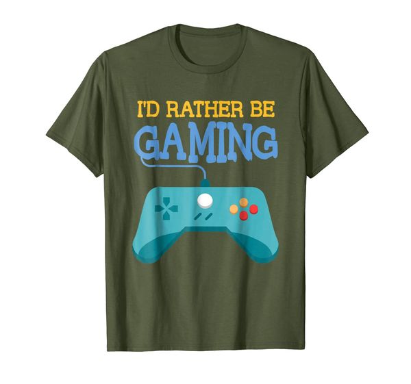 

i'd rather be gaming t-shirt, White;black
