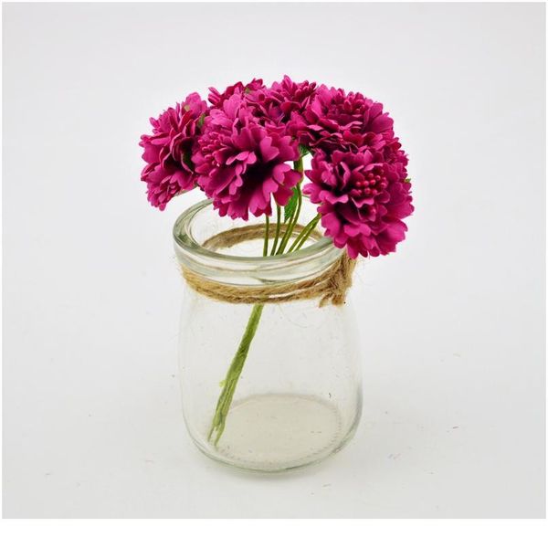 

18pcs artificial flowers bride bouquet for wedding decoration diy wreath gift box craft fake silk carnations handmak qylydb