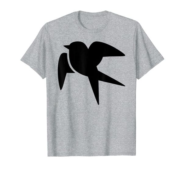 

swallow bird silhouette t-shirt, White;black