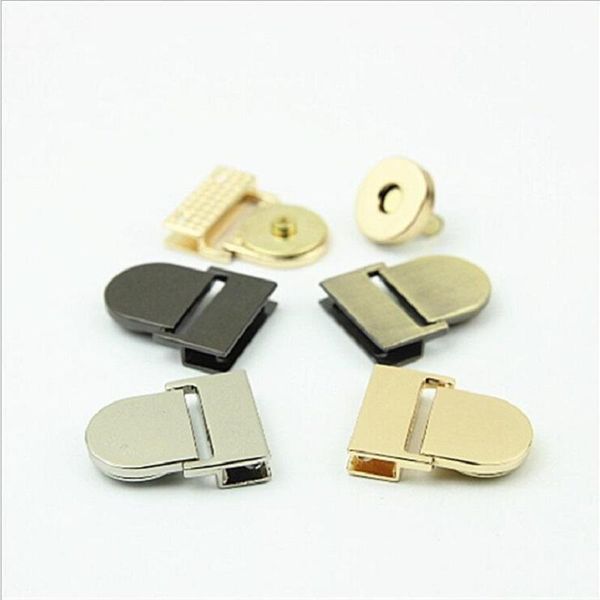 

bag parts & accessories 10pcs/lot luggage handbag hardware decorative magnetic button lock, Black