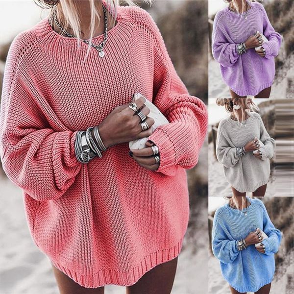 

women's sweaters autumn winter o-neck long-sleeved solid color knitting loose sweater fashionable comfortable ladies pullover, White;black