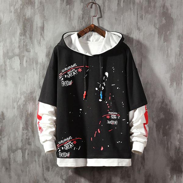 

2021 new leaf letter printing hoodies fashion hooded man men's sweatshirts jnou, Black