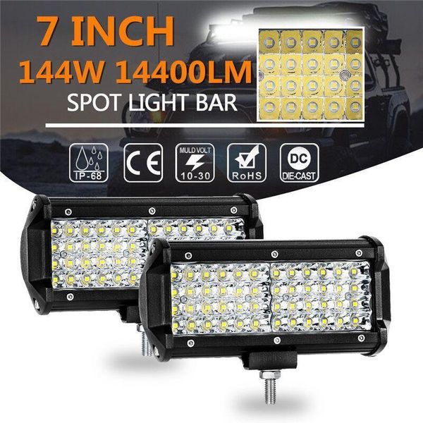 

flash heads 7 inch strip light 144w vehicles car four-row concentrating high-brightness work adjustable workplace building