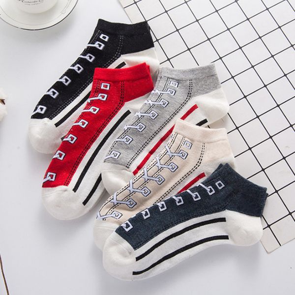 

new arrivals invisible men breathing leisure spot buy male cats boat socks 1 pair, Black