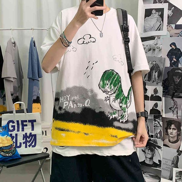 

men's t shirt short sleeve t-shirt 2021 summer korean half pure cotton versatile bottoming, White;black