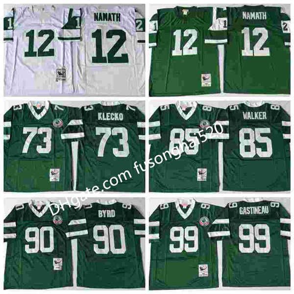 

ncaa stitched 12 joe namath 73 joe klecko 90 dennis byrd 85 wesley walker 99 mark gastineau white green home away college football jerseys, Black
