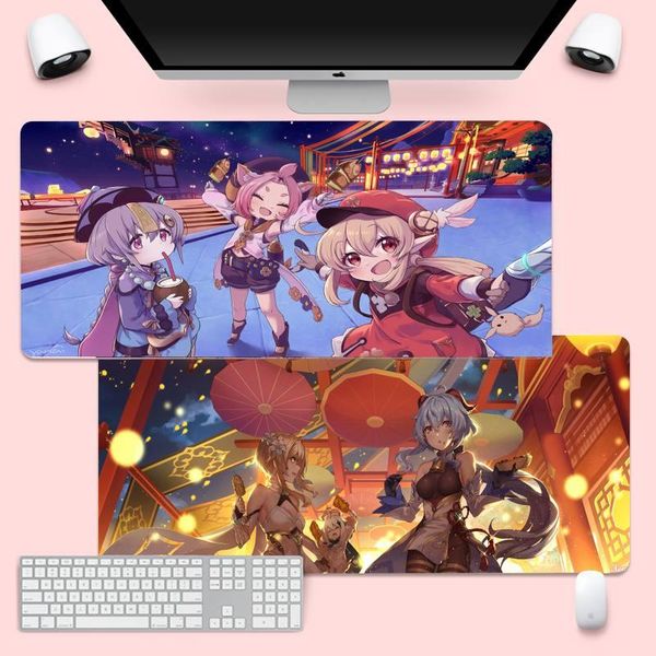 

mouse pads & wrist rests genshin impact art rubber durable deskmousepad gaming mousemat xl large keyboard pc desk mat takuo anti-slip co