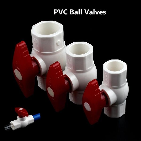 

watering equipments 1pc id 20/25/32/40/50/63mm pvc pipe ball valves garden irrigation fish tank accessories tube quick valve water connector