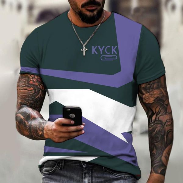 

men's t-shirts brand shirts 3d printing color block stitching fashionable trendy round neck t-shirt loose oversized 6xl, White;black