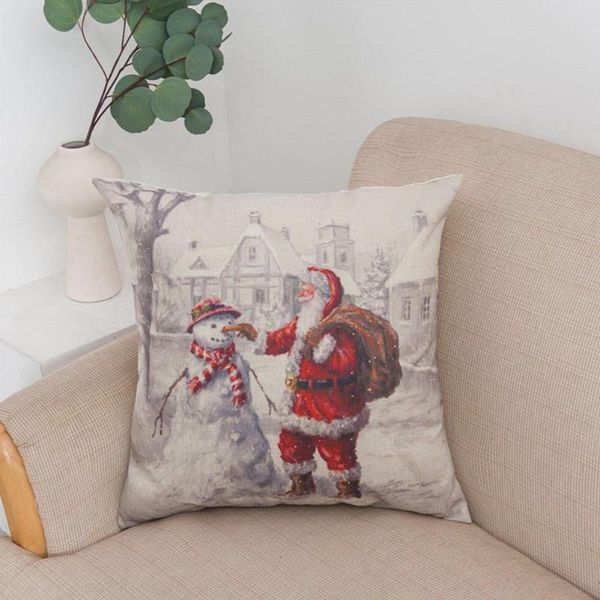 

cushion/decorative pillow home decor christmas cover autumn decoration case santa claus cushion with hidden zipper closure cojines
