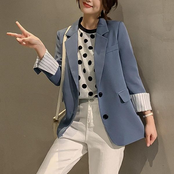 

women's suits & blazers r elegant single breasted official ladies jacket spring blue blazer women korean style casual blaze, White;black